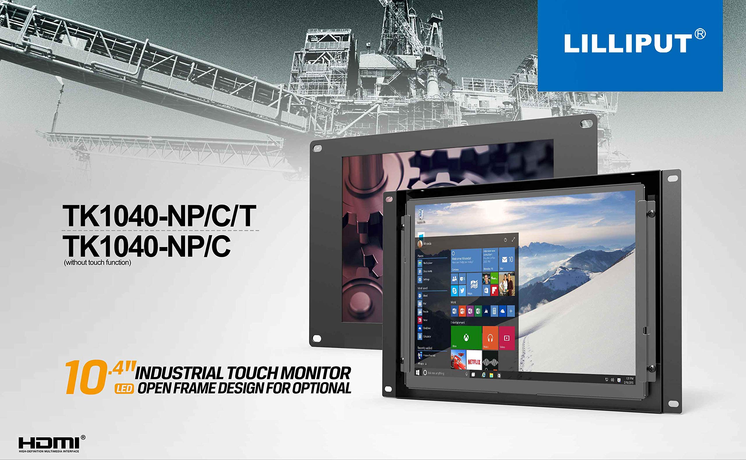 LILLIPUT 10.4" TK1040-NP/C/T-B 5-Wire resisitive 4:3 HDMI Open Frame Touch Screen