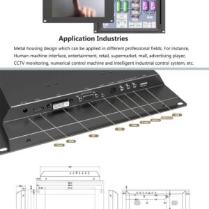 LILLIPUT 10.4" TK1040-NP/C/T-B 5-Wire resisitive 4:3 HDMI Open Frame Touch Screen