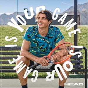 HEAD Geo Speed Adult Tennis Racket - Pre-Strung Head Light Balance 27.5 Inch Racquet - 4 3/8 In Grip, Black/White