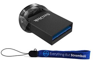 sandisk 512gb ultra fit usb 3.1 flash drive low profile (sdcz430-512g-g46) high speed memory pen drive bundle with 1 everything but stromboli lanyard