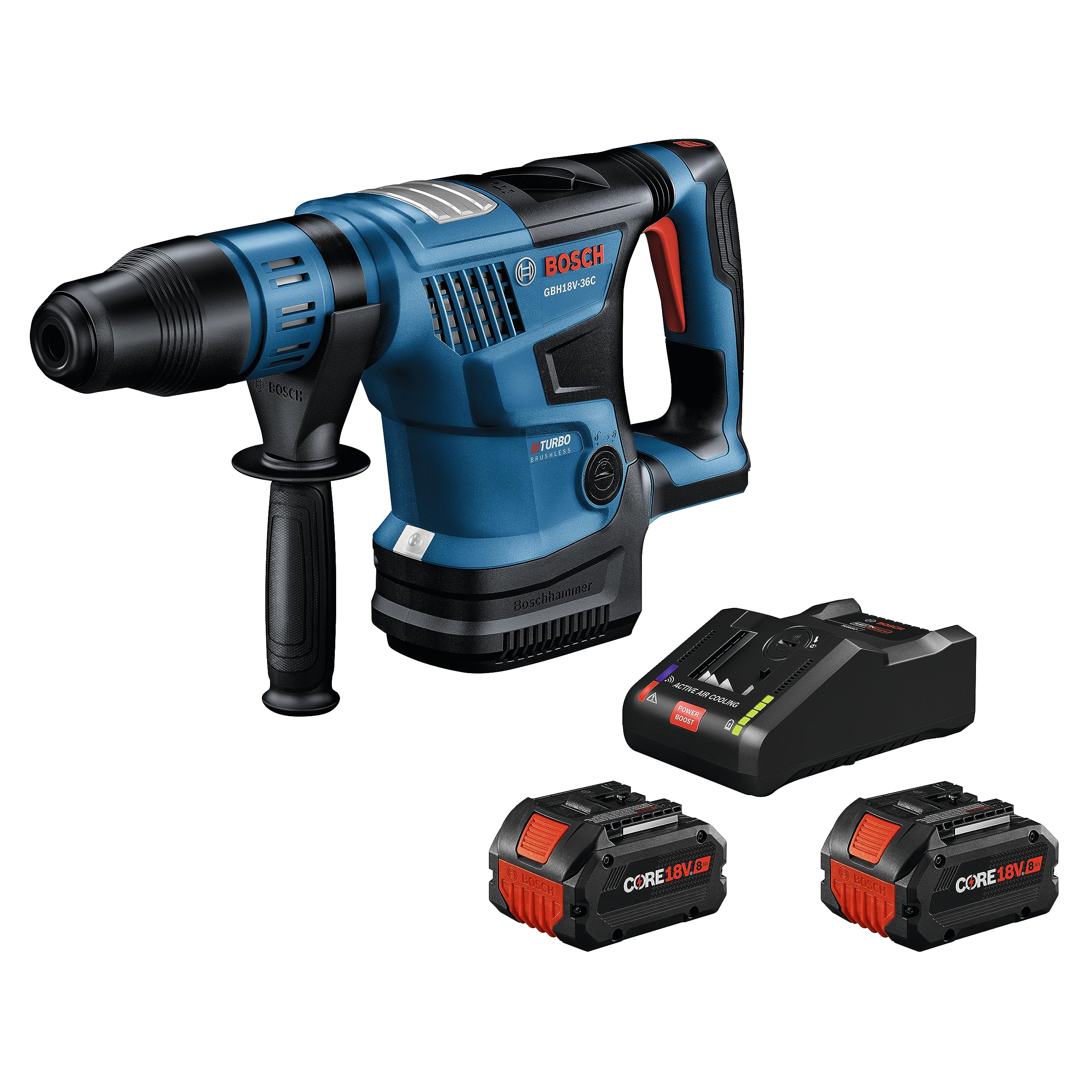 BOSCH GBH18V-36CK24 PROFACTOR™ 18V Connected-Ready SDS-max® 1-9/16 In. Rotary Hammer Kit with (2) CORE18V® 8 Ah High Power Batteries