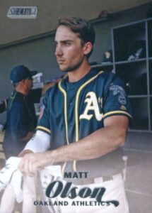 2017 topps stadium club #79 matt olson oakland athleticsofficial mlb baseball trading card in raw (nm ro better) condition