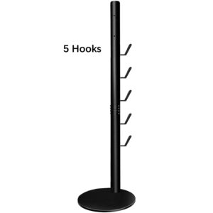 XIGOO Storage Stand Holder Compatible with V15 Detect, V11 V10 V8 V7 V6 Cordless Vacuum Cleaners and Accessary, Floor Docking Station Metal Organizer Bracket with 5 Hooks, Black