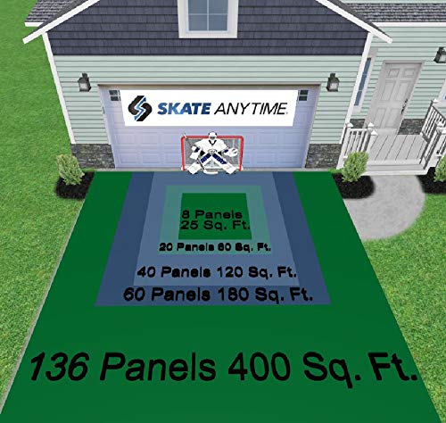 Skate Anytime Shooting Pad – Precision Engineered Skateable & Expandable Synthetic Ice All-Weather Durable - Feels Like Real Ice - (20 Panels / 60 sq ft)