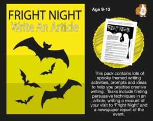 fright night: write an article and more halloween themed creative writing ideas (9-13 years)
