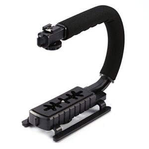 stabilizers video action stabilizing handle grip, c/u shape bracket grip portable video handheld camera stabilizer with removable hot shoe