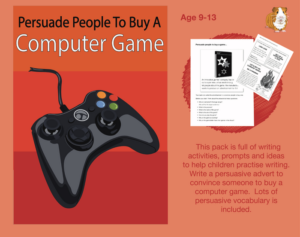 persuade people to buy a computer game (9-13 years)