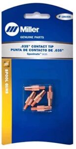 miller genuine contact tip, 0.035 m5 x 0.8mm, pack of 5