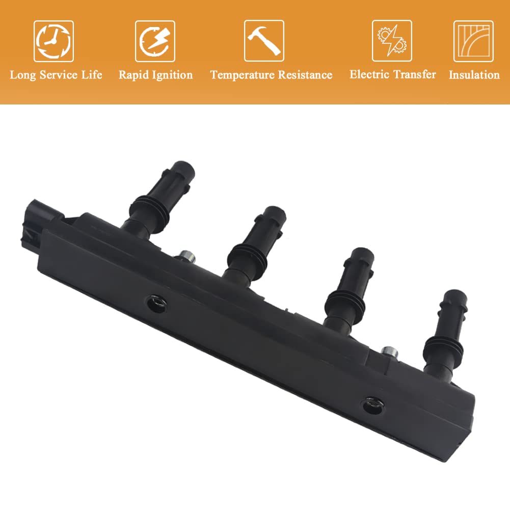 JDMON Ignition Coil Pack Compatible with Chevy Cruze Sonic Trax Volt Buick Encore 2013-2018 Cadillac ELR 2014-2016 1.4L L4 Replace for UF669 55577898 55579072 D521C