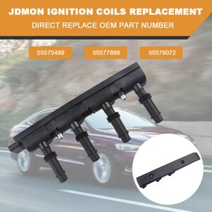 JDMON Ignition Coil Pack Compatible with Chevy Cruze Sonic Trax Volt Buick Encore 2013-2018 Cadillac ELR 2014-2016 1.4L L4 Replace for UF669 55577898 55579072 D521C