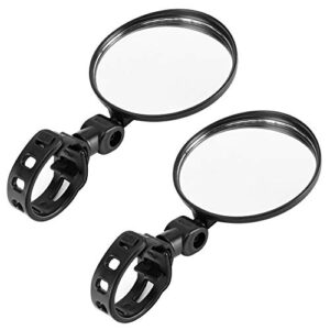 accmor bike mirrors,2pcs bicycle cycling rear view mirrors, adjustable 360 rotatable handlebar glass rearview bicycle mirrors for road mountain bike