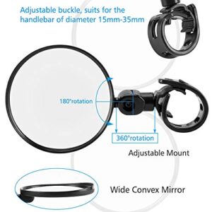 Accmor Bike Mirrors,2pcs Bicycle Cycling Rear View Mirrors, Adjustable 360 Rotatable Handlebar Glass Rearview Bicycle Mirrors for Road Mountain Bike