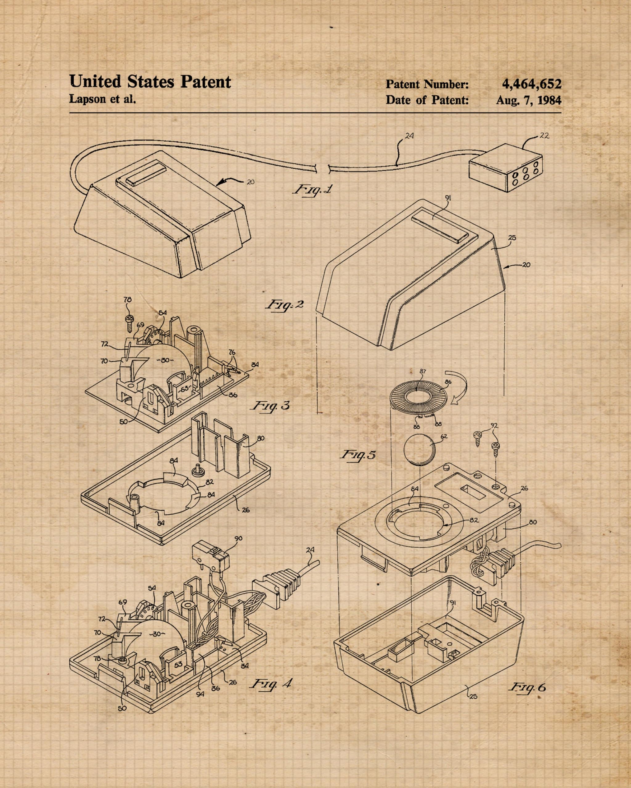 Vintage Electronic Device Patent Prints, 4 (8x10) Unframed Photos, Wall Art Decor Gifts Under 20 for Home Office Apple Studio PC Chip Garage School College Student Teacher Coach Software Engineer Fans