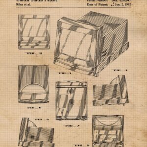 Vintage Electronic Device Patent Prints, 4 (8x10) Unframed Photos, Wall Art Decor Gifts Under 20 for Home Office Apple Studio PC Chip Garage School College Student Teacher Coach Software Engineer Fans