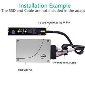 M.2 Module with Mini-SAS HD (SFF-8643) 36-Pin Connector for U.2 (SFF-8639) NVMe SSD (Upward miniSAS) - Support Intel 750 2.5-inch U.2 SFF SSD