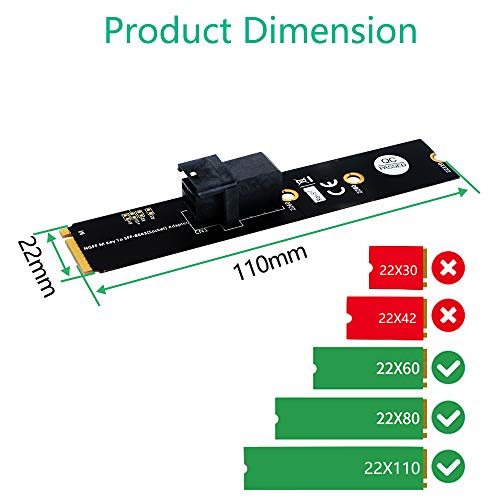 M.2 Module with Mini-SAS HD (SFF-8643) 36-Pin Connector for U.2 (SFF-8639) NVMe SSD (Upward miniSAS) - Support Intel 750 2.5-inch U.2 SFF SSD