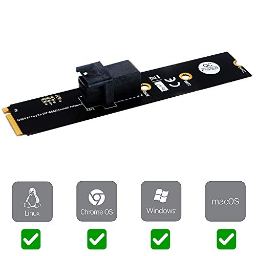 M.2 Module with Mini-SAS HD (SFF-8643) 36-Pin Connector for U.2 (SFF-8639) NVMe SSD (Upward miniSAS) - Support Intel 750 2.5-inch U.2 SFF SSD