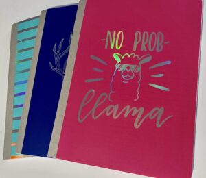 pen + gear poly composition notebook, college ruled, 80 sheet - llama llama metallic