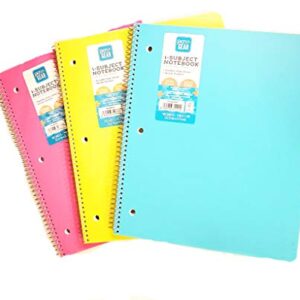 Pen + Gear 3 Pack Poly 1-Subject Notebook Writing Journal - Wide Ruled, Colors Vary (Pink, Purple, Teal, Yellow)