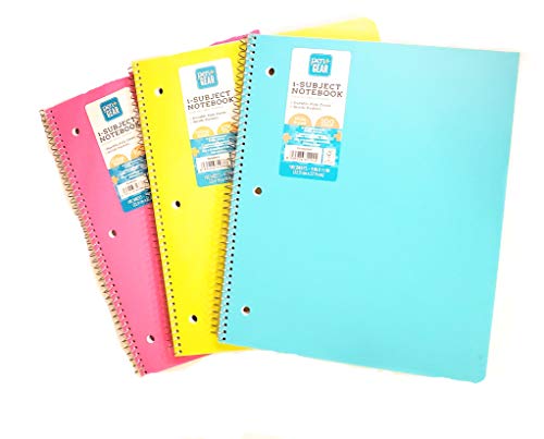 Pen + Gear 3 Pack Poly 1-Subject Notebook Writing Journal - Wide Ruled, Colors Vary (Pink, Purple, Teal, Yellow)