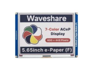 waveshare 5.65inch colorful e-paper e-ink display module compatible with raspberry pi 4b/3b+/3b/2b/b+/a+/zero/zero w/wh/zero 2w series boards 600×448 pixels acep 7-color