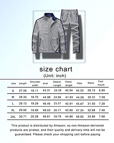 KASUNA Men's Tracksuits Casual Athletic Sweatsuit 2 Piece Track Suits Set Long Sleeve Training Jogging Outfits Full Zip Hei-M