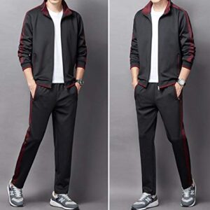 KASUNA Men's Tracksuits Casual Athletic Sweatsuit 2 Piece Track Suits Set Long Sleeve Training Jogging Outfits Full Zip Hei-M