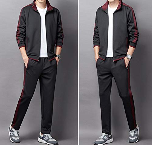 KASUNA Men's Tracksuits Casual Athletic Sweatsuit 2 Piece Track Suits Set Long Sleeve Training Jogging Outfits Full Zip Hei-M