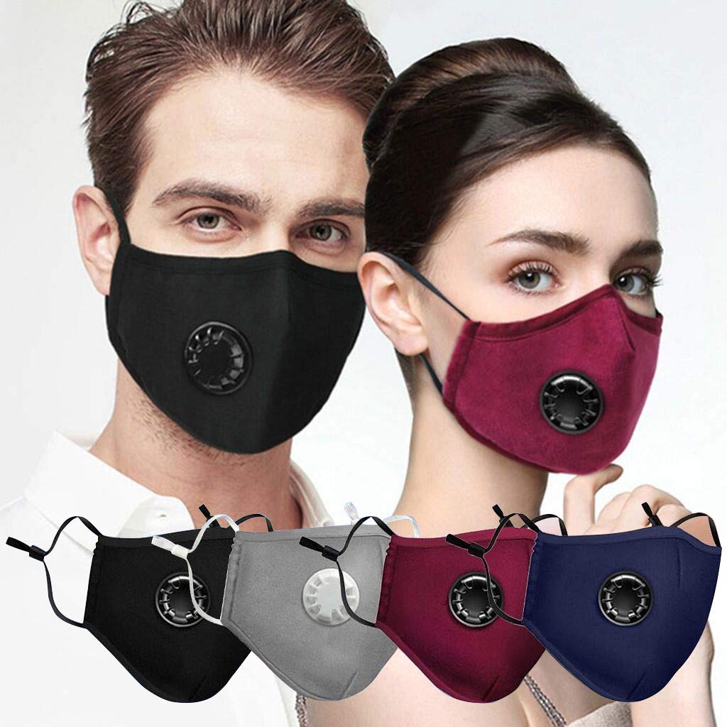 4pcs Fashion Reusable Face_Masks with Breathing Hole - Elastic Earloop Washable Comfortable Face cotton fabric For Adult