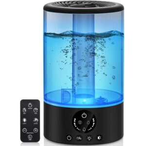 cool mist humidifier, ultrasonic air humidifiers for bedroom baby home, 5l top fill large humidifier with led touch display, adjustable mist levels, timer, auto shut-off, sleep mode, ultra quiet