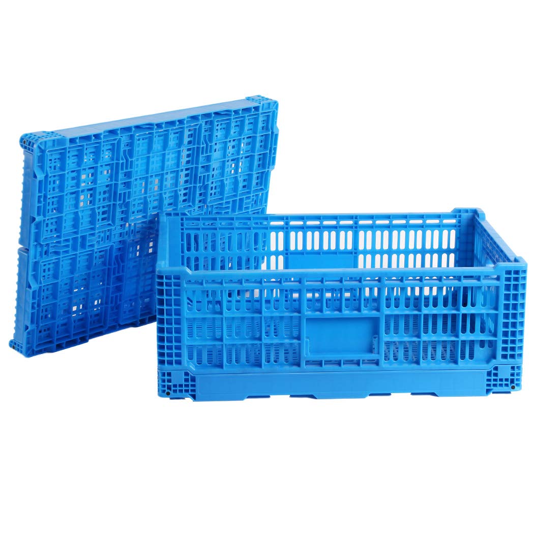 QTJH Collapsible Storage Bin Containe，52 Liter Transfer box,crate Transit storage of various items (23.6" L x 15.7" W x 8.6" H)