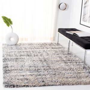 safavieh fontana shag collection area rug - 10' x 14', grey & ivory, modern design, non-shedding & easy care, 2-inch thick ideal for high traffic areas in living room, bedroom (fnt856g)