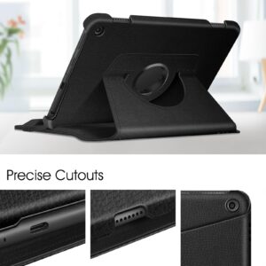 Fintie Case for Kindle Fire HD 8 & HD 8 Plus Tablet (Fits Both 12th Gen 2022 & 10th Gen 2020 Release) - 360 Degree Rotating Swivel Stand Protective Cover with Dual Auto Sleep Wake, Black