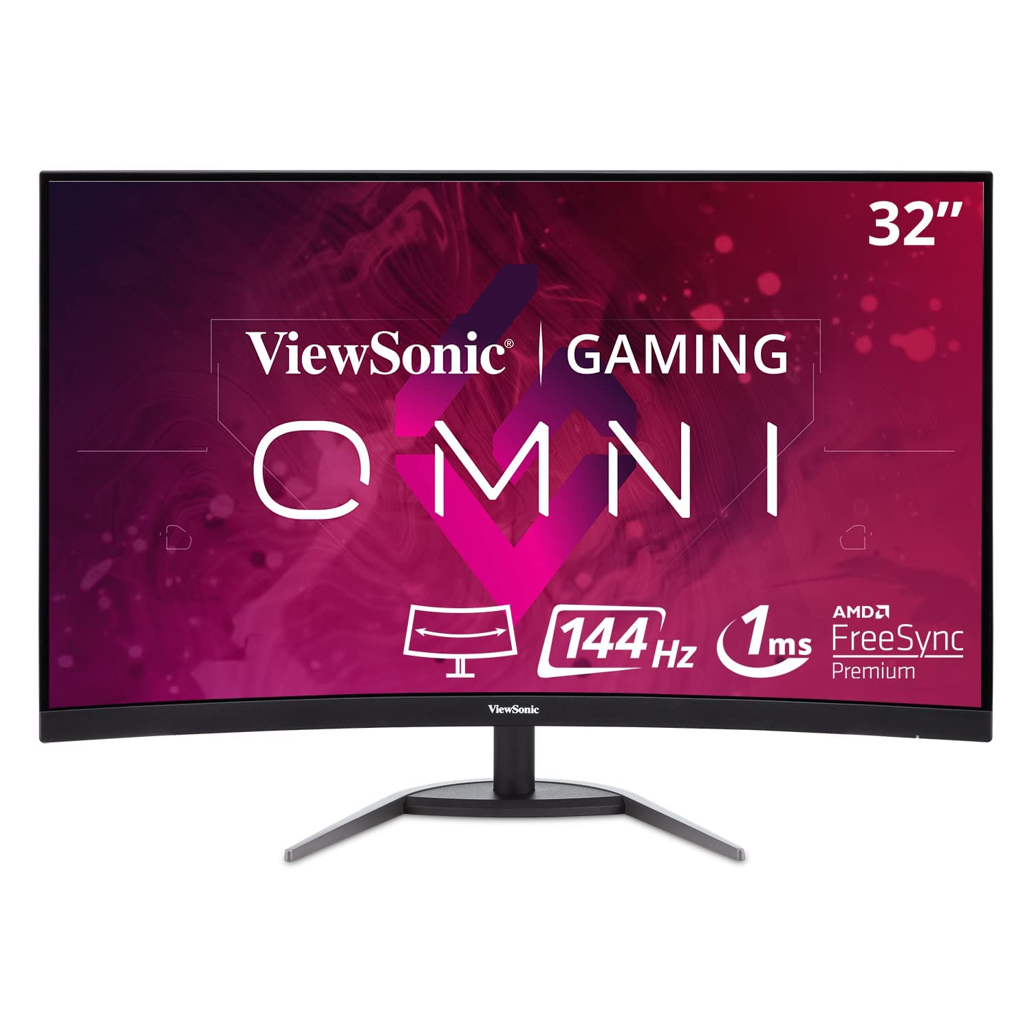 ViewSonic OMNI VX2768-2KPC-MHD 27 Inch Curved 1440p 1ms 144Hz Gaming Monitor with FreeSync Premium, Eye Care, HDMI and Display Port