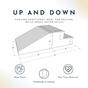 Foamnasium Up and Down Set, Indoor Foam Playset, 2 Piece Soft Toddler and Active Kids Play Foam Climber for Balancing, Crawling, Climbing, Sliding and Jumping, Made in The US, Mint/Gull Gray