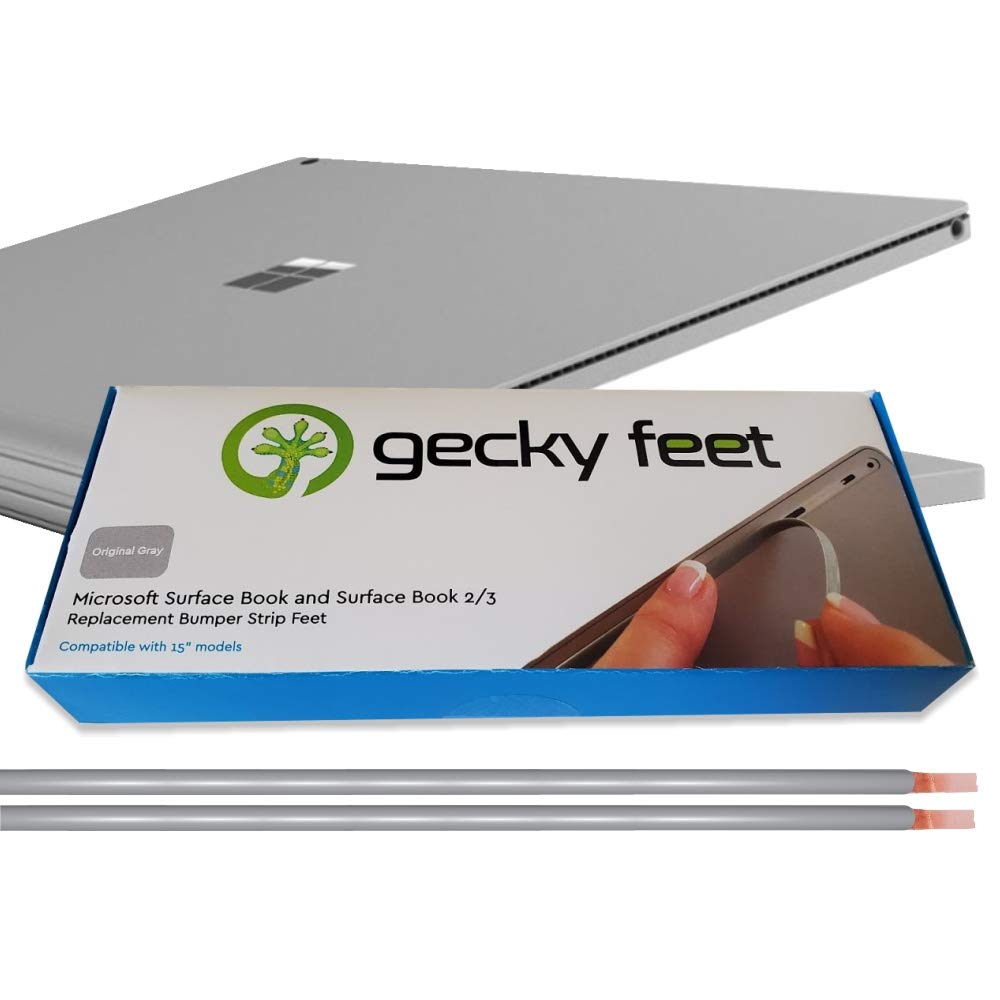 Microsoft Surface Book Replacement Bumper Strip feet by Gecky Feet (Original Gray - 15")