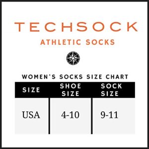 TECHSOCK No Show Athletic Socks Womens Running Socks Moisture Wicking - 6 Pairs