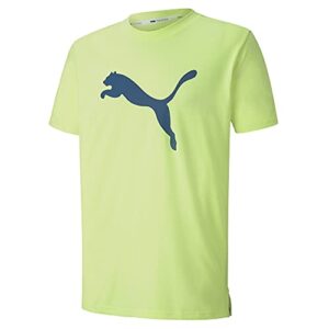 puma men's cat tee, fizzy yellow heather, s