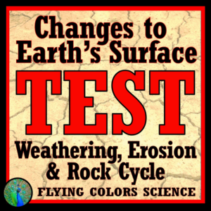earth's changing surface rock cycle weathering erosion test assessment ngss ms-ess2-1 ms-ess2-2