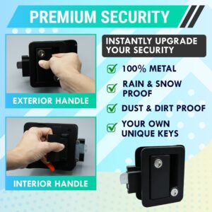 LATCH.IT Black RV Door Lock Replacement | RV Door Locks | RV Door Handle w/ 4 Keys | Camper Door Lock | Trailer Door Lock | Camper Lock Replacement | Camper Door Latch only Fits 2.75"x3.75" Lock Hole