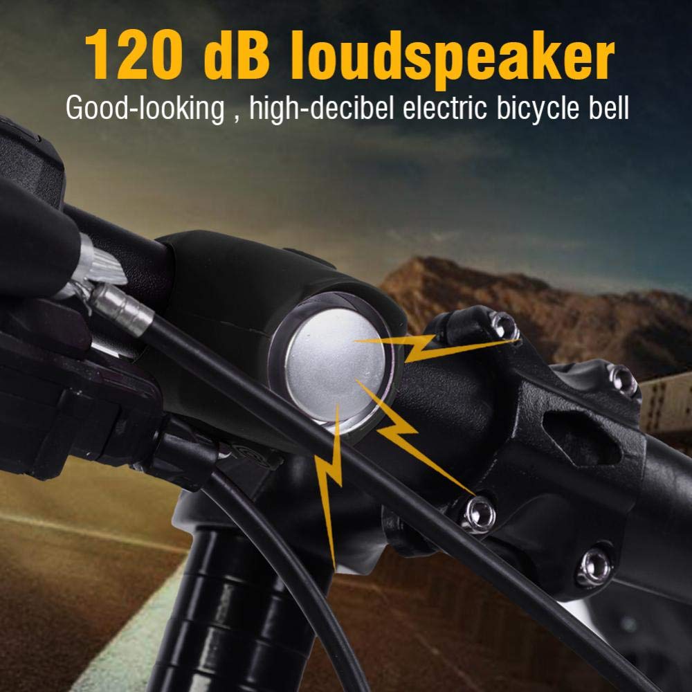 Electric Bell, Bike Bell, Cycling Road Bike Electric Horn Bike E-Bell Handlebar Bell Riding Accessories(Black)