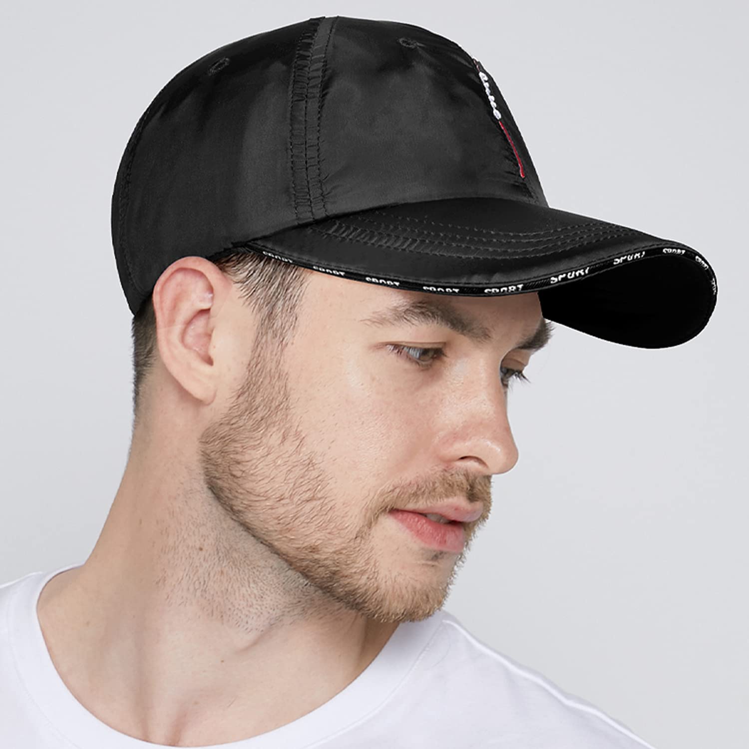 Croogo Baseball Cap Embroidered Quick Dry Sports Hat UV Protection Lightweight Outdoor Sun Hats Unisex,Black-CP13