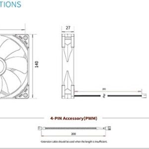 Scythe Kaze Flex 140mm Fan, PWM 300-1800RPM, Quiet Case/Radiator Fan, Single Pack