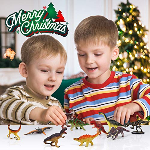 Mini Tudou 10 PCS Dinosaur Building Blocks, Realistic Dinosaur Toys Figurine to Create Dino World Including T Rex, Triceratops, Velociraptor, Educational DIY 3D Puzzle Model Toy Set for Kids & Adults