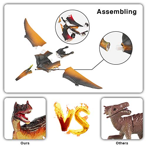 Mini Tudou 10 PCS Dinosaur Building Blocks, Realistic Dinosaur Toys Figurine to Create Dino World Including T Rex, Triceratops, Velociraptor, Educational DIY 3D Puzzle Model Toy Set for Kids & Adults