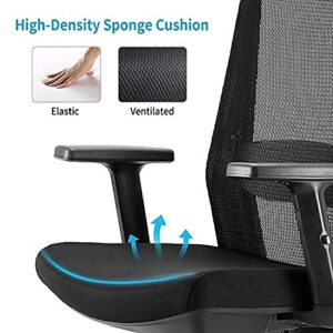 SIHOO Ergonomic Home Office Chair, Swivel Desk Chair with Adjustable Lumbar Support and Armrests, Breathable Mesh High Back Executive Chair (Black)