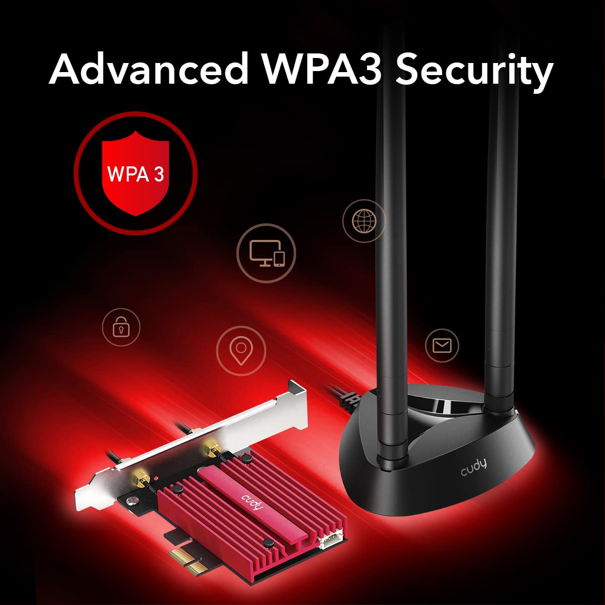 Cudy New AX5400 WiFi 6E PCIe Card, Bluetooth 5.2 PCIe Adapter, AX210 Inside,Tri Band Wireless Adapter, Bluetooth 5.2, Low-Profile Bracket, WPA3, MU-MIMO, OFDMA, Heat Sink, Windows 11, 10, WE4000