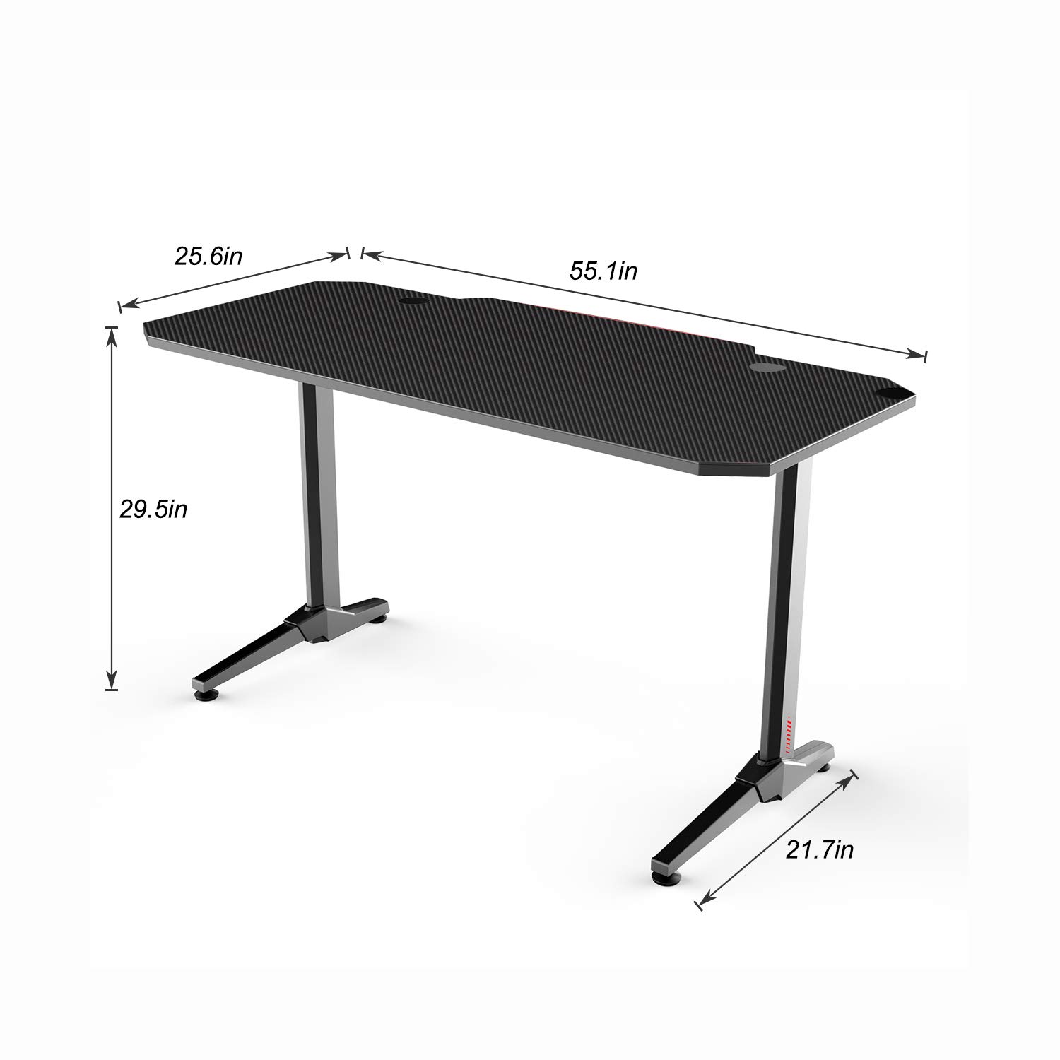 SogesHome 55 inch Gaming Desk with Cup Holder, Computer Desk Pro Gamer Desk Headphone Rack, PC Office Tables with USB Charger