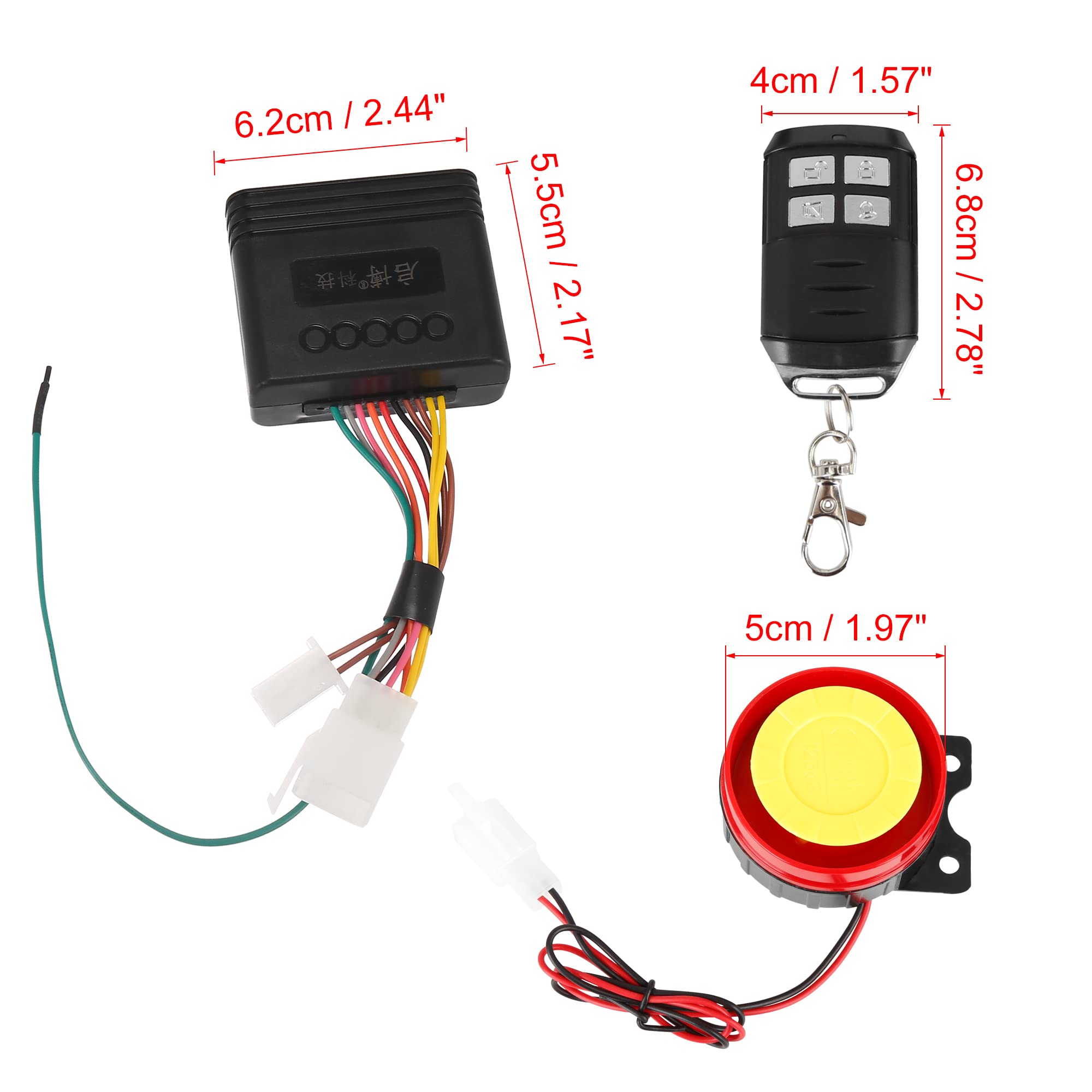 F FIERCE CYCLE DC 9-24V Motorcycle Scooter Anti-Theft Alarm System Remote Control Key Remote Set Engine 125dB Alarm Speaker