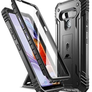 Poetic Revolution Series for LG Stylo 6 Case, Full-Body Rugged Dual-Layer Shockproof Protective Cover with Kickstand and Built-in-Screen Protector, Black